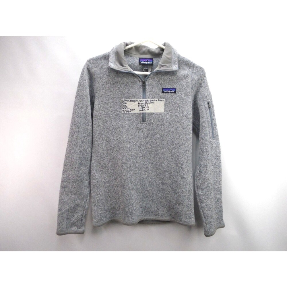 Patagonia Womens Small Gray Better Sweater 1/4 Zip Fleece Pullover STY25618